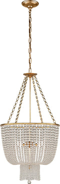 Jacqueline Chandelier | Hand-Rubbed Antique Brass | Clear Glass