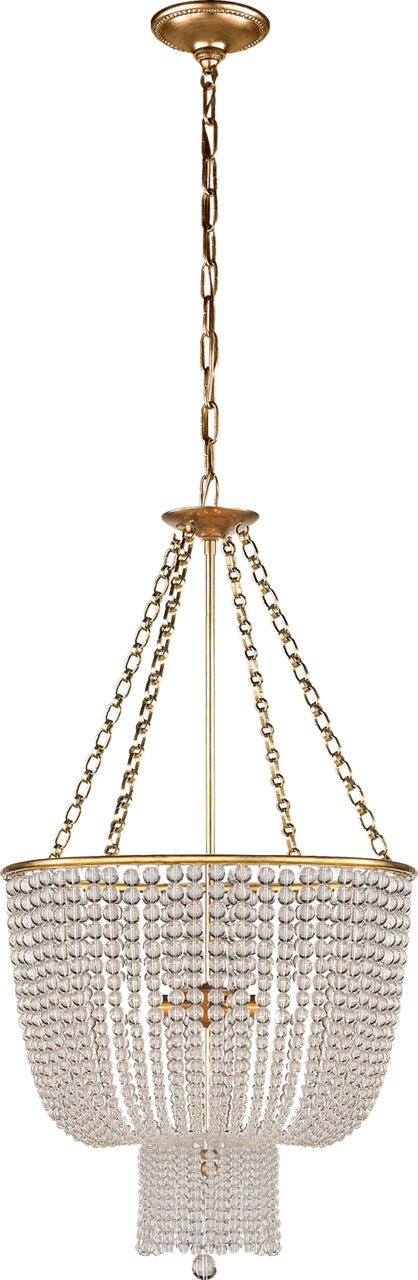 Jacqueline Chandelier | Hand-Rubbed Antique Brass | Clear Glass