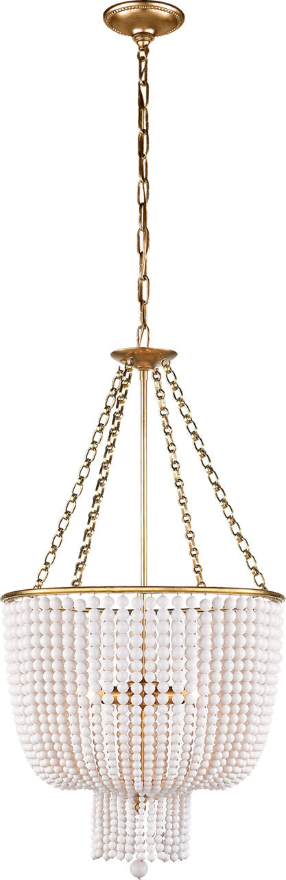 Jacqueline Chandelier | Hand-Rubbed Antique Brass | White Acrylic