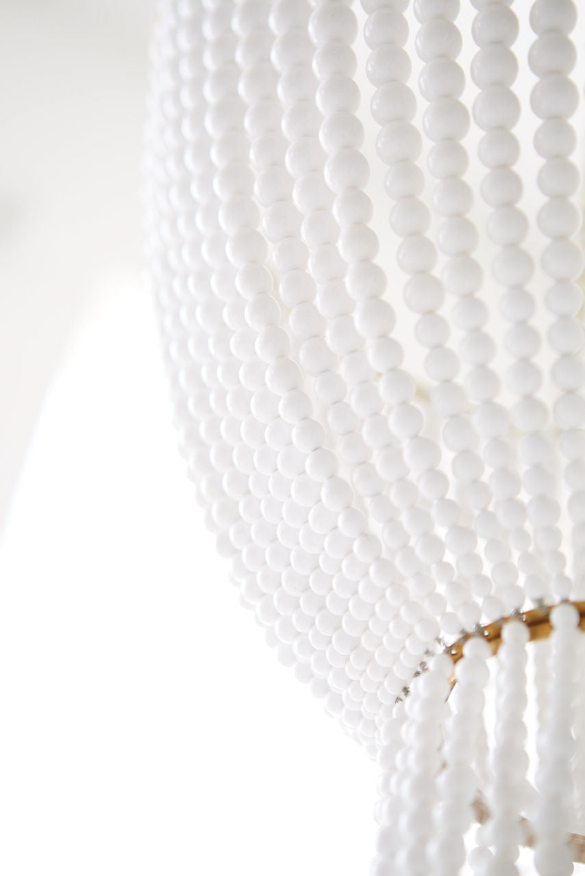 Jacqueline Chandelier | Hand-Rubbed Antique Brass | White Acrylic