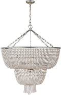 Jacqueline Two-Tier Chandelier | Burnished Silver Leaf | Clear Glass