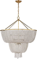 Jacqueline Two-Tier Chandelier | Hand-Rubbed Antique Brass | Clear Glass