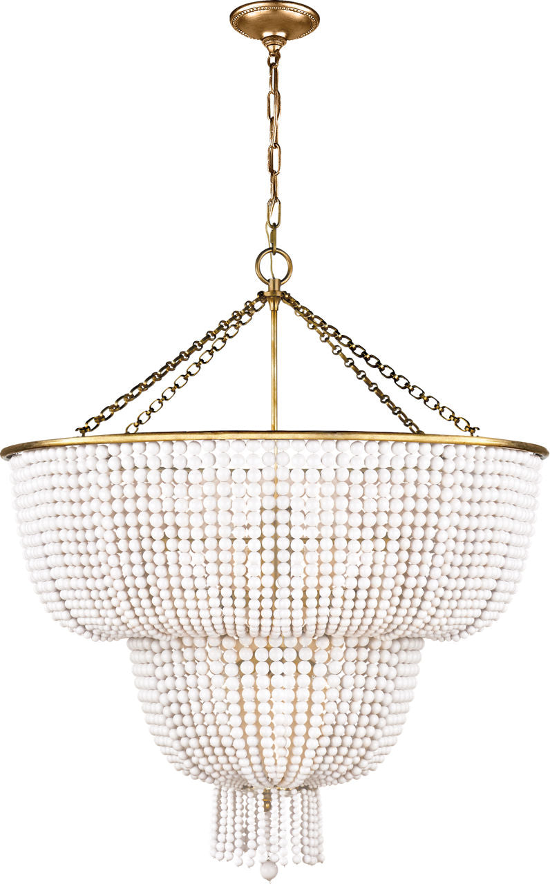 Jacqueline Two-Tier Chandelier | Hand-Rubbed Antique Brass | White Acrylic
