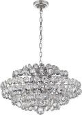 Sanger Small Chandelier | Polished Nickel | Crystal