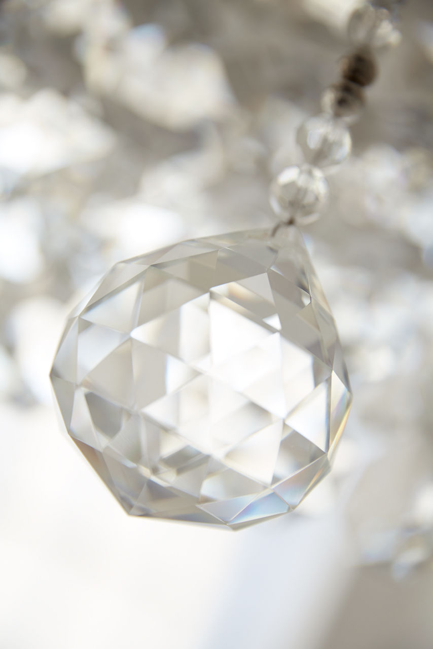 Sanger Small Chandelier | Polished Nickel | Crystal