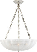 Rosehill Large Chandelier | Polished Nickel | Strie Glass