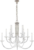 Wharton Chandelier | Clear Acrylic and Polished Nickel
