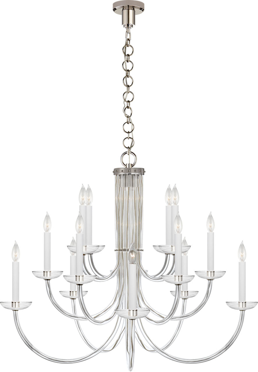 Wharton Chandelier | Clear Acrylic and Polished Nickel