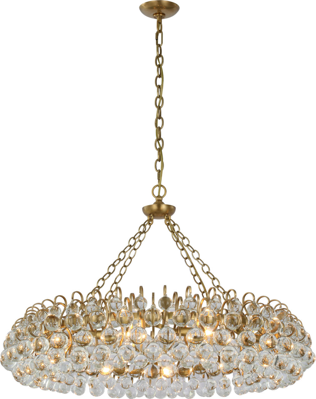 Bellvale Large Ring Chandelier | Hand-Rubbed Antique Brass | Crystal