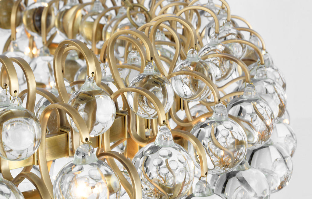 Bellvale Large Ring Chandelier | Hand-Rubbed Antique Brass | Crystal
