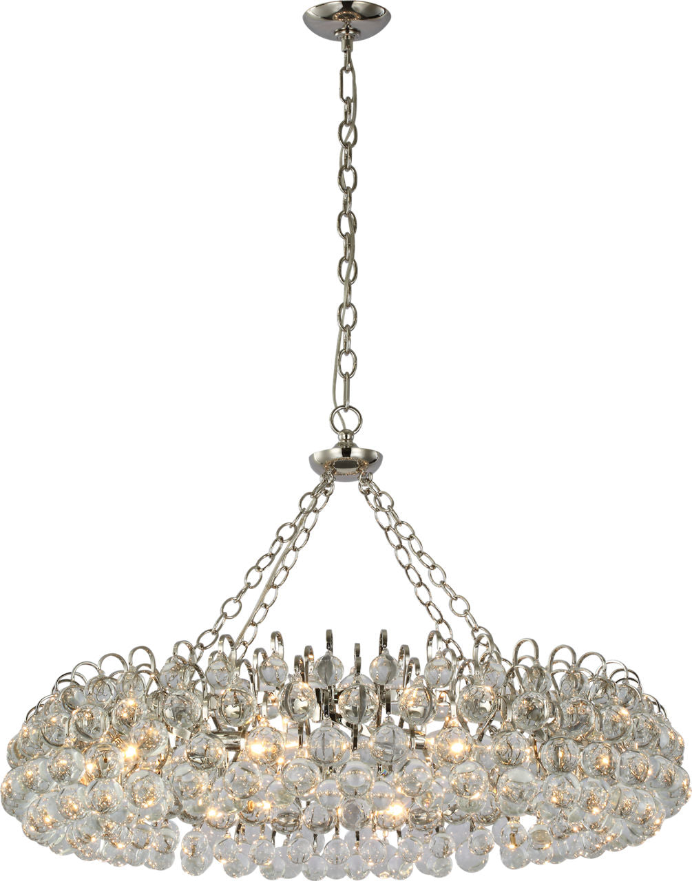 Bellvale Large Ring Chandelier | Polished Nickel | Crystal