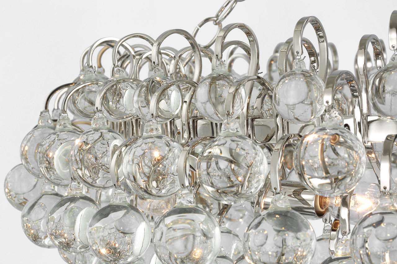 Bellvale Large Ring Chandelier | Polished Nickel | Crystal