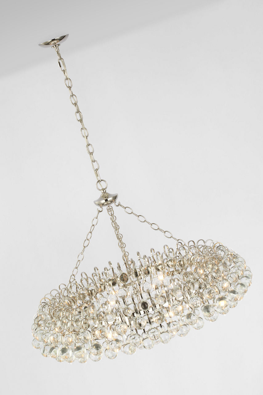 Bellvale Large Ring Chandelier | Polished Nickel | Crystal