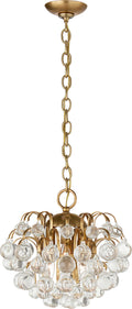 Bellvale Small Chandelier | Hand-Rubbed Antique Brass | Crystal