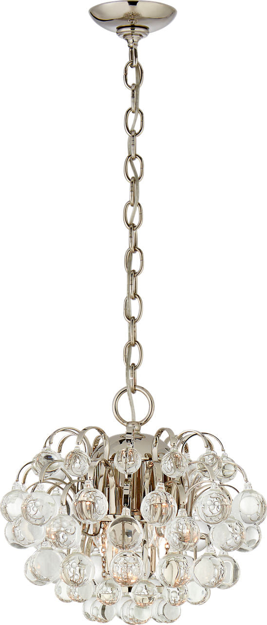 Bellvale Small Chandelier | Polished Nickel | Crystal