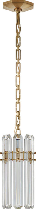 Bonnington Small Pendant | Hand-Rubbed Antique Brass | Crystal