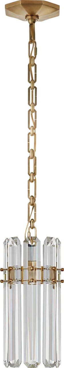 Bonnington Small Pendant | Hand-Rubbed Antique Brass | Crystal