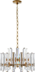 Bonnington Chandelier | Hand-Rubbed Antique Brass | Crystal