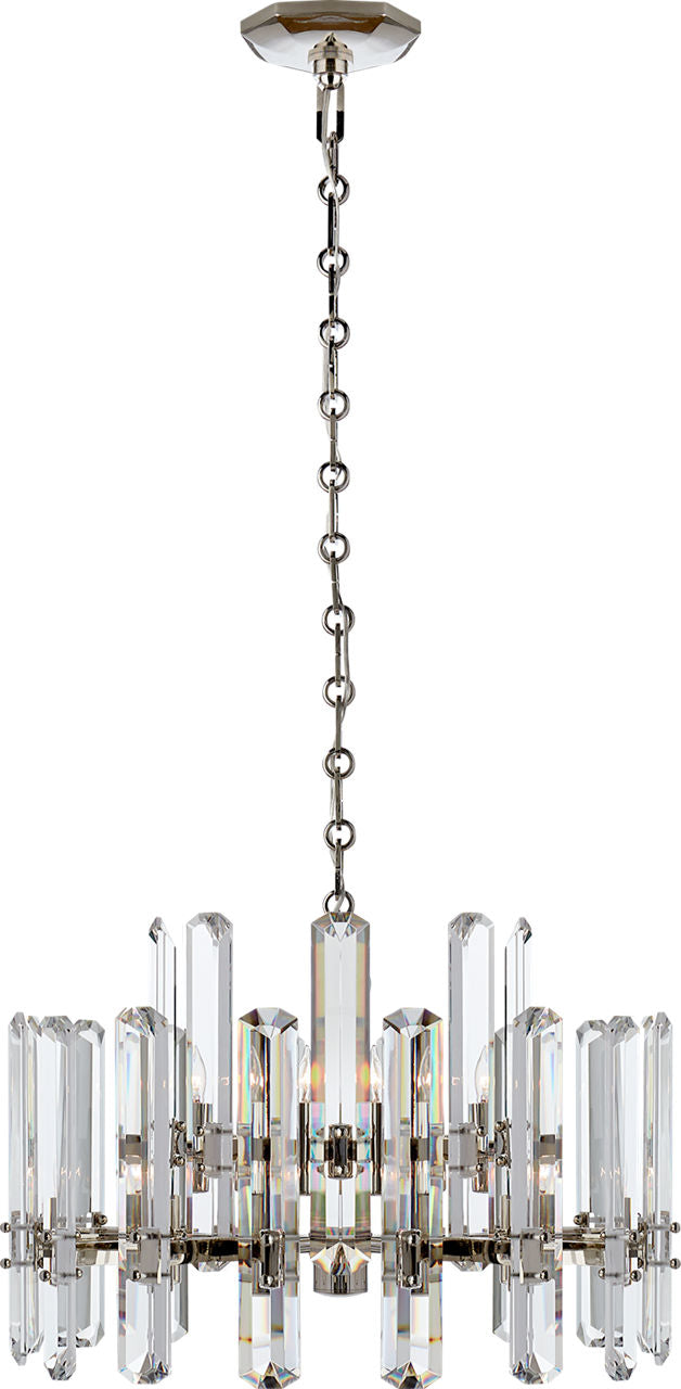 Bonnington Chandelier | Polished Nickel | Crystal