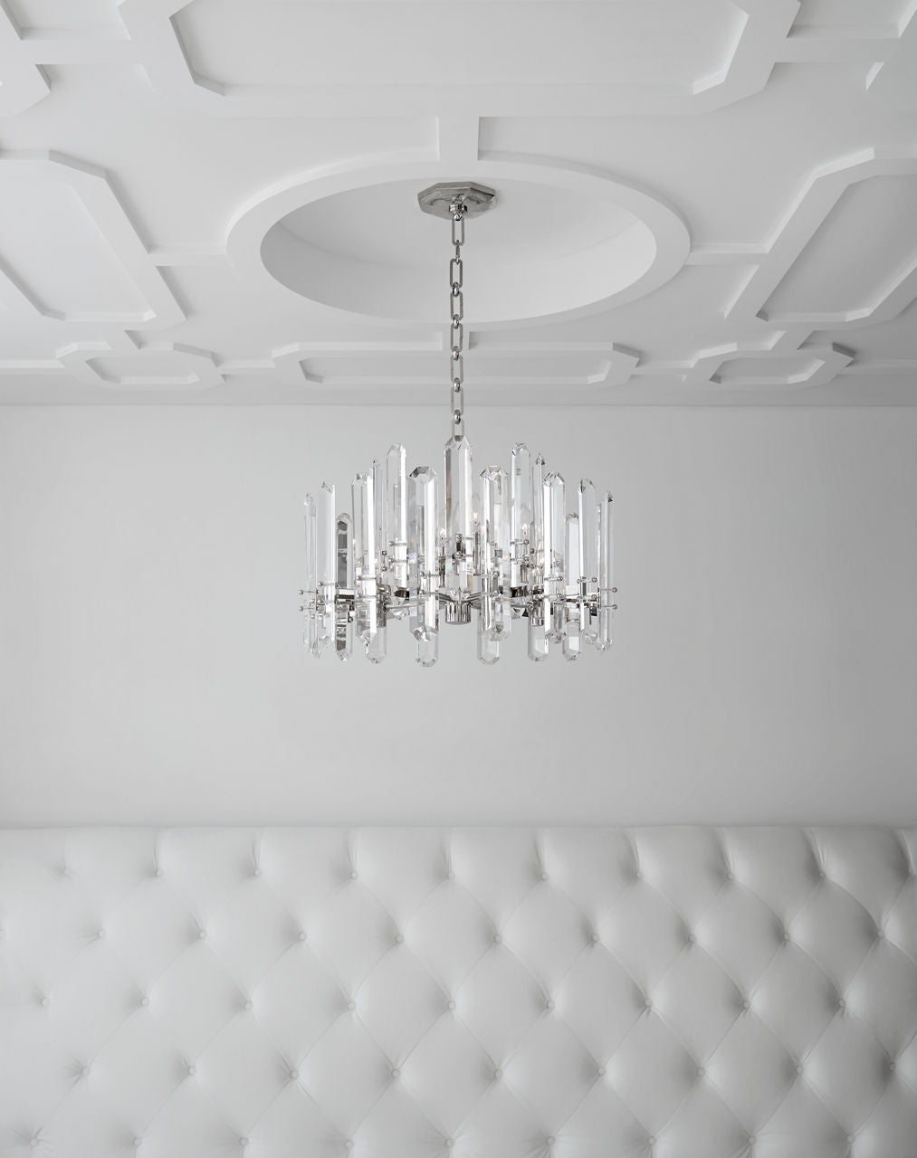 Bonnington Chandelier | Polished Nickel | Crystal