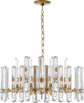 Bonnington Large Chandelier | Hand-Rubbed Antique Brass | Crystal