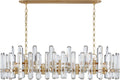 Bonnington Large Linear Chandelier | Hand-Rubbed Antique Brass | Crystal