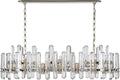 Bonnington Large Linear Chandelier | Polished Nickel | Crystal