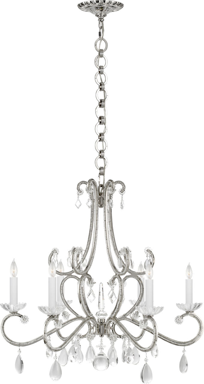 Montmartre Medium Chandelier | Polished Nickel | Crystal