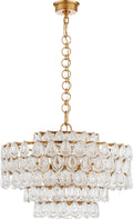 Liscia Medium Chandelier | Gild | Crystal