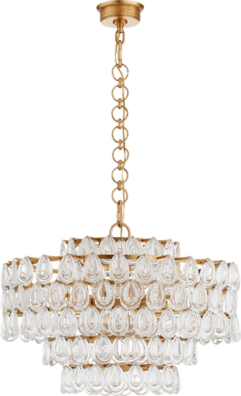 Liscia Medium Chandelier | Gild | Crystal