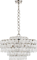 Liscia Medium Chandelier | Polished Nickel | Crystal