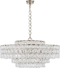 Liscia Large Chandelier | Burnished Silver Leaf | Crystal