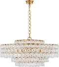 Liscia Large Chandelier | Gild | Crystal