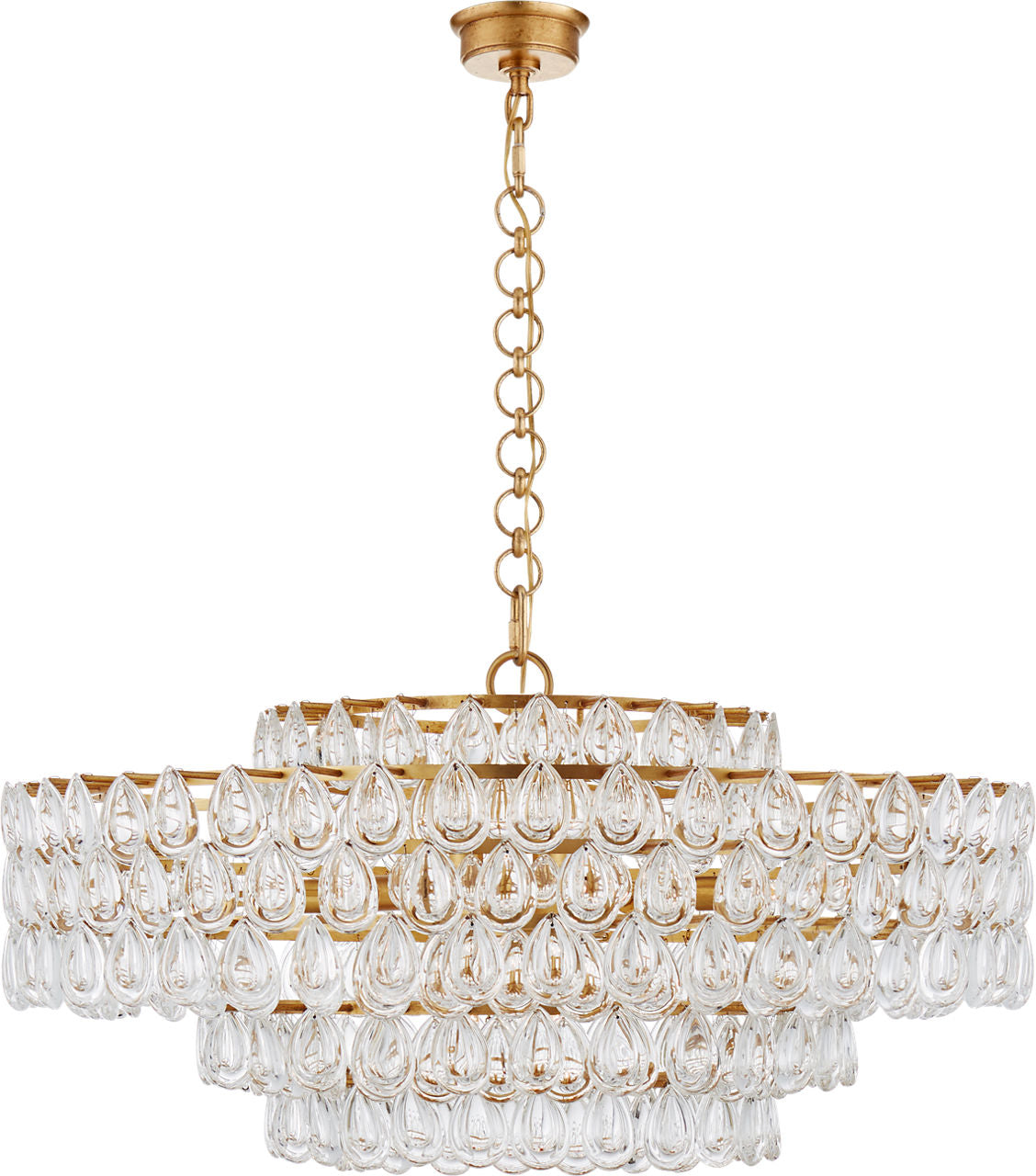 Liscia Large Chandelier | Gild | Crystal