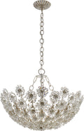 Claret Short Chandelier | Burnished Silver Leaf | Crystal
