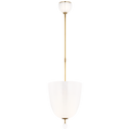 Brisa 13" Uplight Pendant | Hand-Rubbed Antique Brass | White Strie Glass
