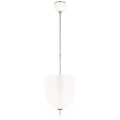 Brisa 13" Uplight Pendant | Polished Nickel | White Strie Glass