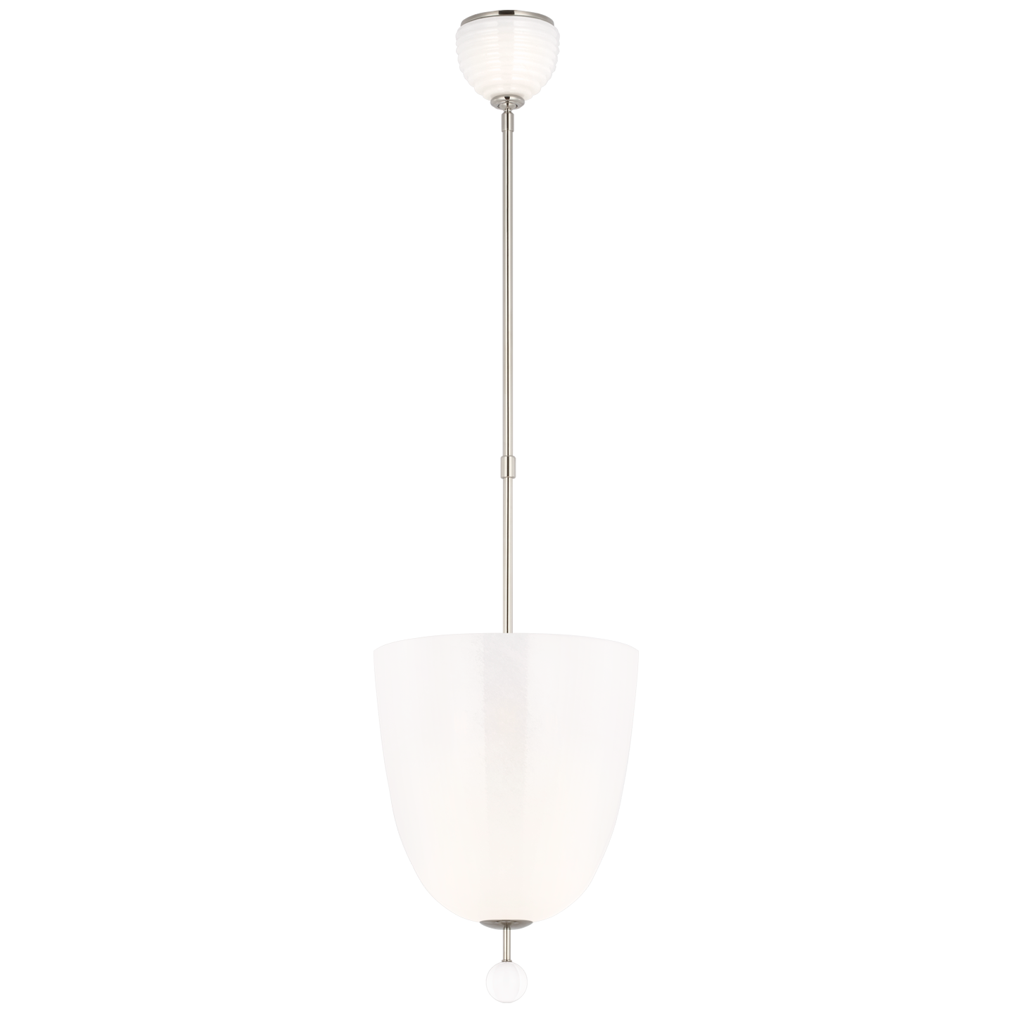 Brisa 13" Uplight Pendant | Polished Nickel | White Strie Glass