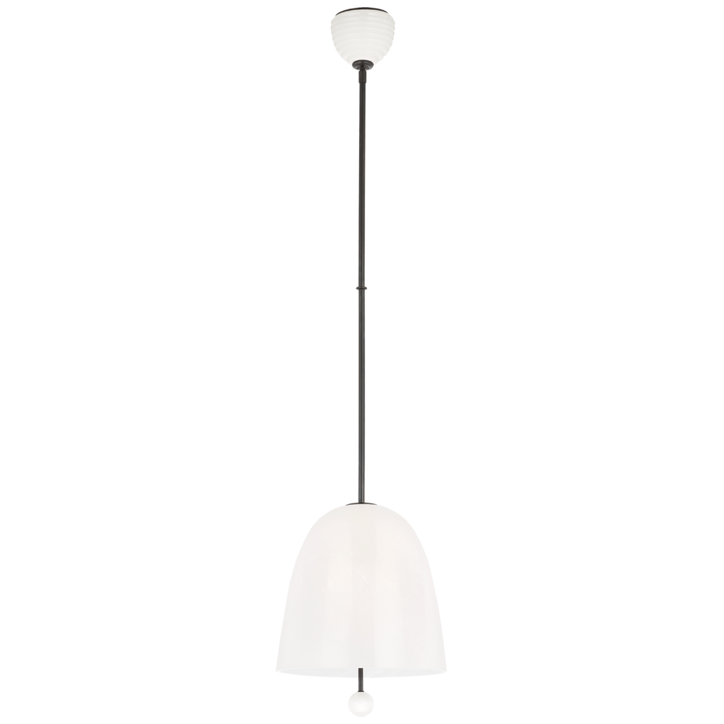 Brisa 13" Pendant | Bronze | White Strie Glass