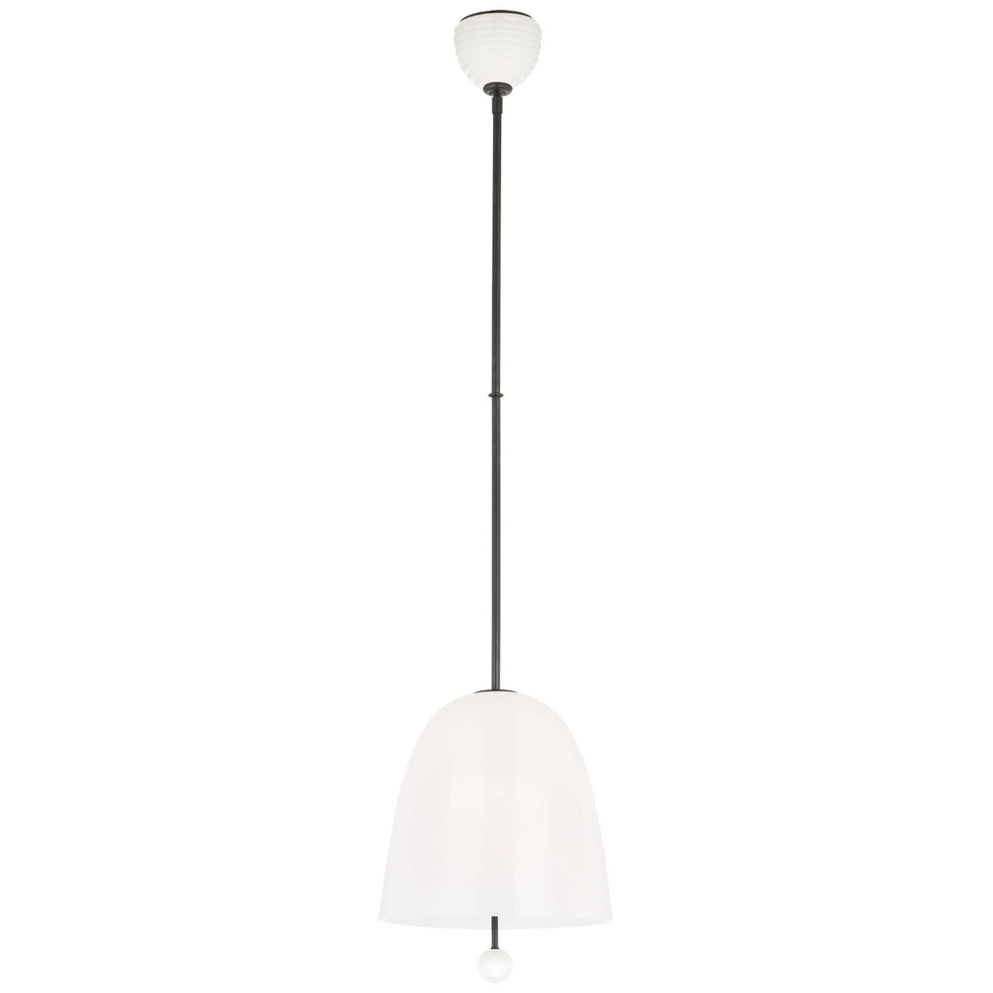 Brisa 13" Pendant | Bronze | White Strie Glass