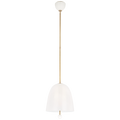 Brisa 13" Pendant | Hand-Rubbed Antique Brass | White Strie Glass