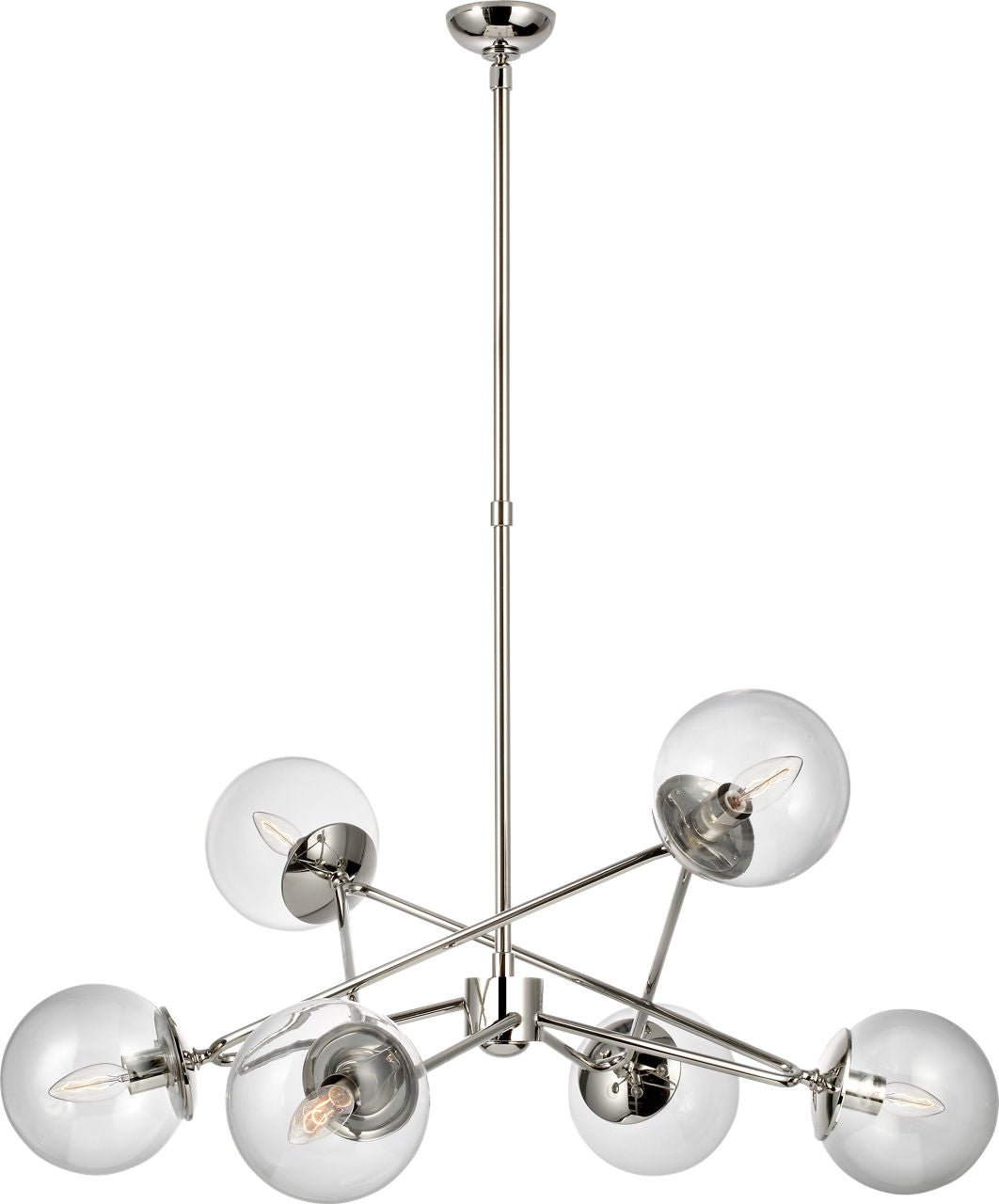 Turenne Large Dynamic Chandelier | Polished Nickel | Clear Glass