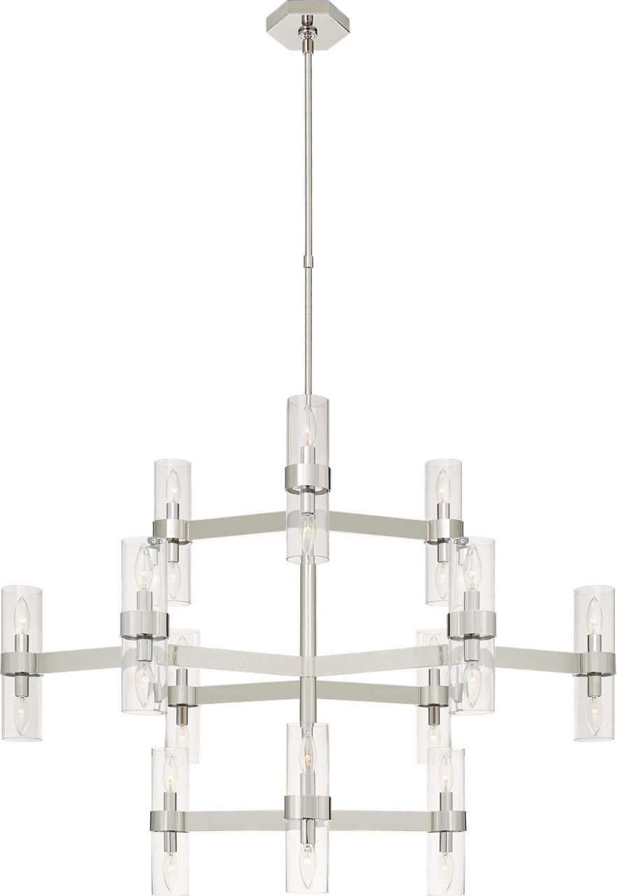 Margita Medium Chandelier | Polished Nickel | Clear Glass