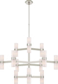 Margita Medium Chandelier | Polished Nickel | White Glass