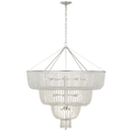 Jacqueline 46" Basket Chandelier | Burnished Silver Leaf | Clear Glass