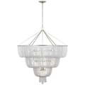 Jacqueline 46" Basket Chandelier | Burnished Silver Leaf | White Acrylic
