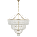 Jacqueline 46" Basket Chandelier | Hand-Rubbed Antique Brass | Clear Glass