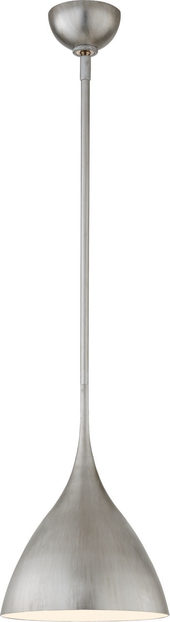 Agnes Small Pendant | Burnished Silver Leaf | White Interior