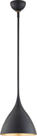 Agnes Small Pendant | Matte Black | Gild Interior