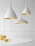 Agnes Large Pendant | Plaster White | Gild Interior